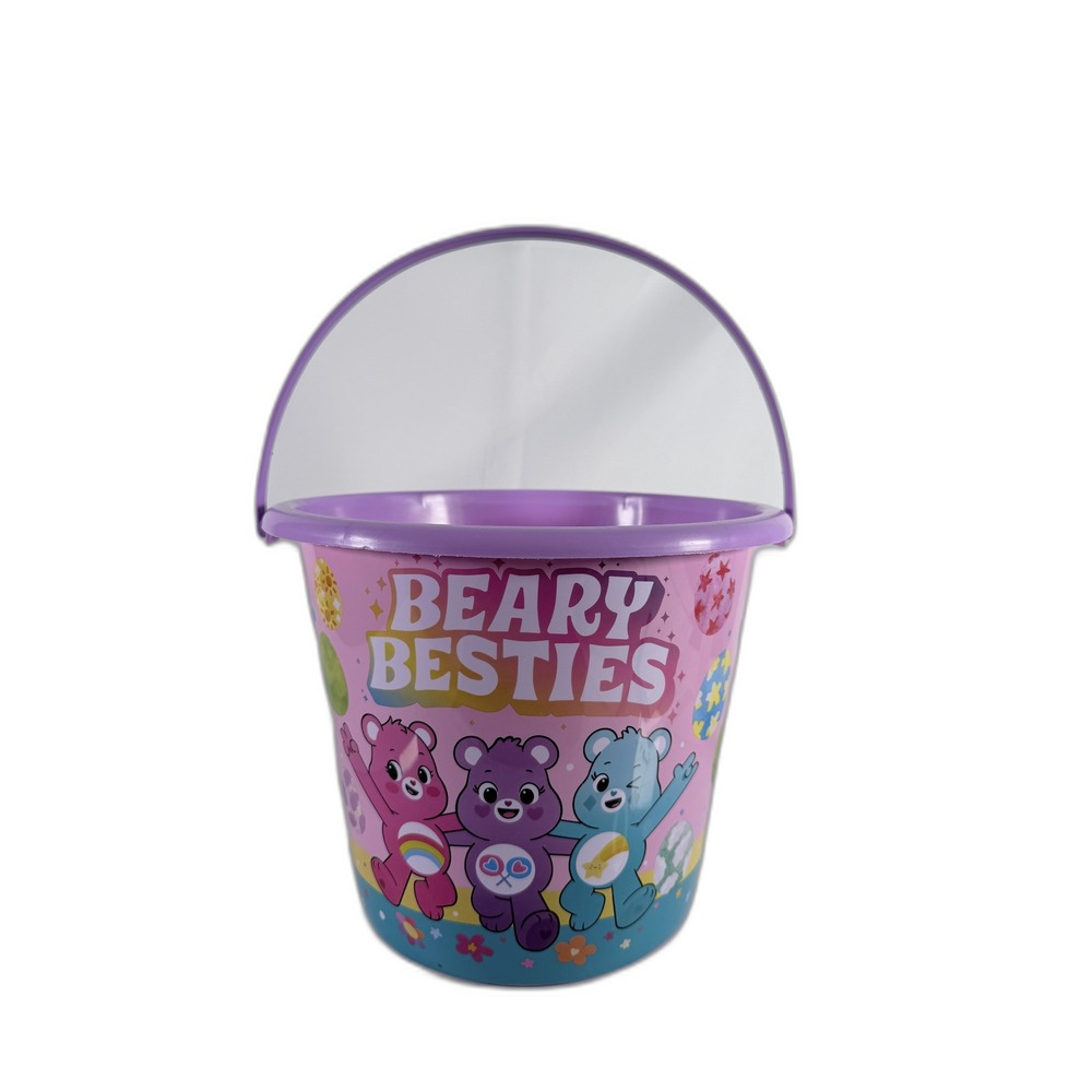 Care Bears‎ Easter Bucket Pink Purple Plastic Pail Totally Eggcellent Besties